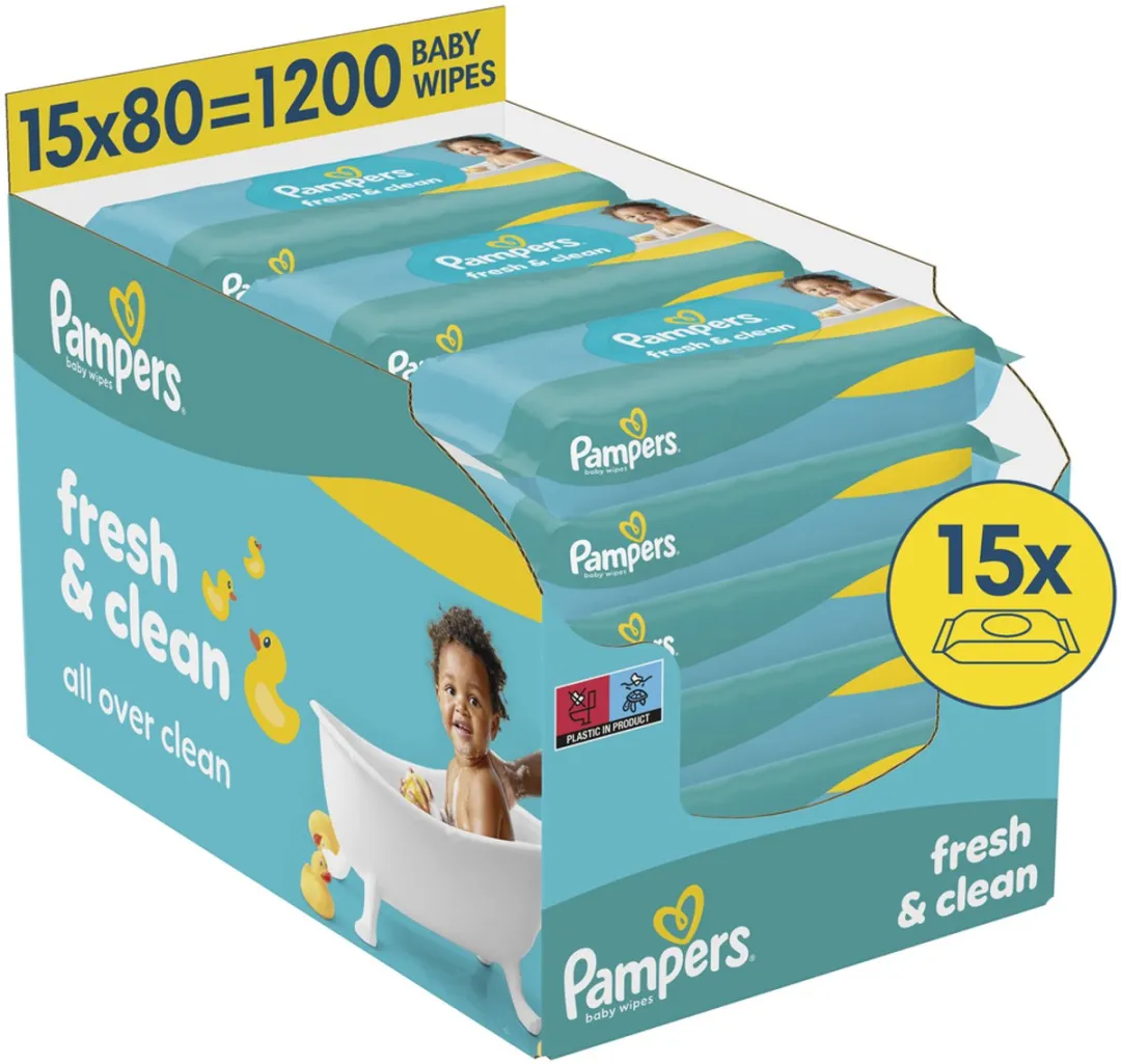 Pampers Fresh Clean Babydoekjes - 1200 Stuks