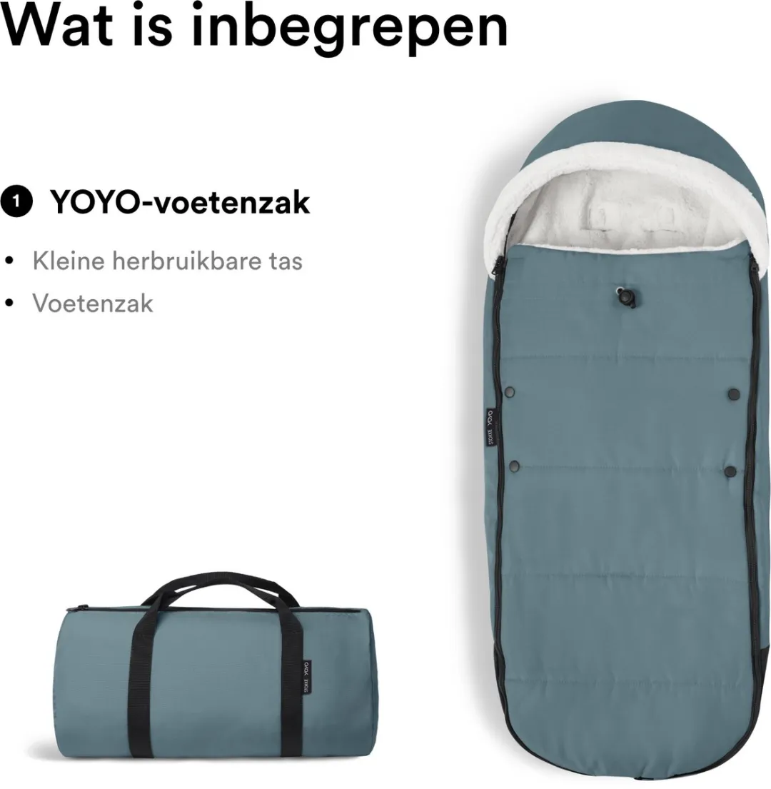 Stokke YOYO Voetenzak Aqua - Sherpa-voering met trekkoord - afbeelding 6 van 6