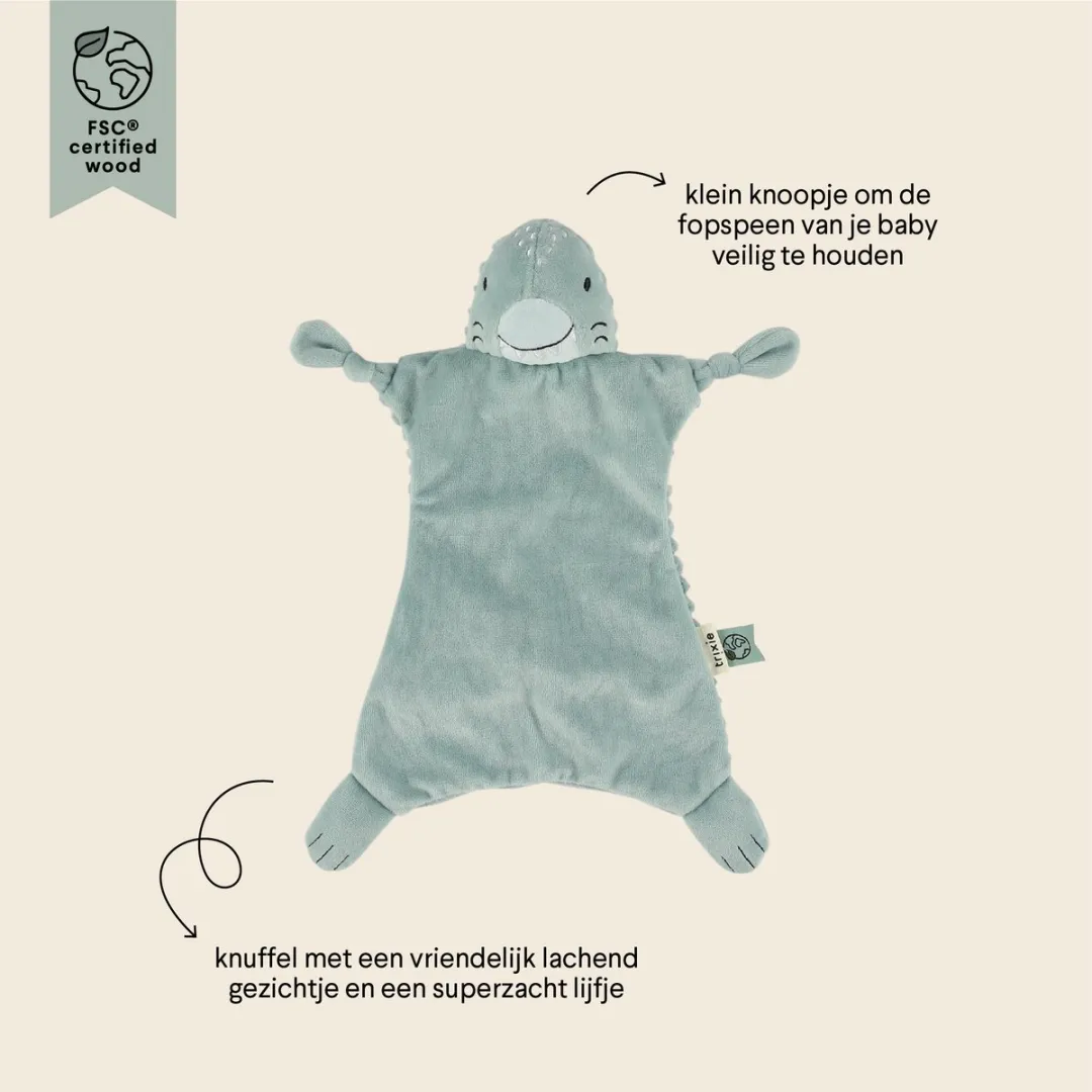 Trixie Baby Knuffeldoekje Mr. Shark Blauw - 1 Stuk