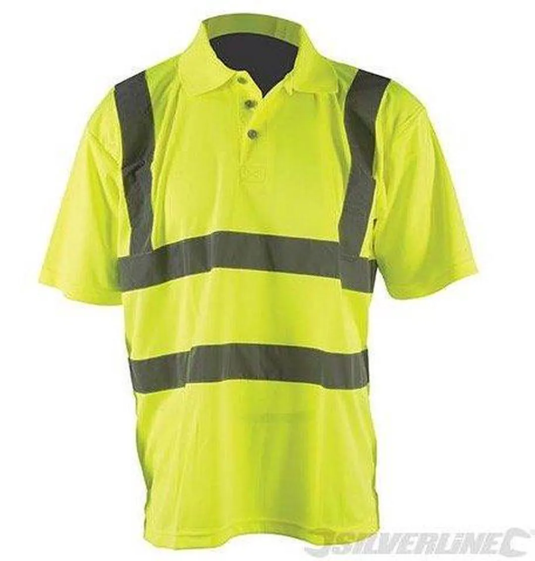 Silverline Reflecterende Polo Klasse 2 Geel/Zilver - 92