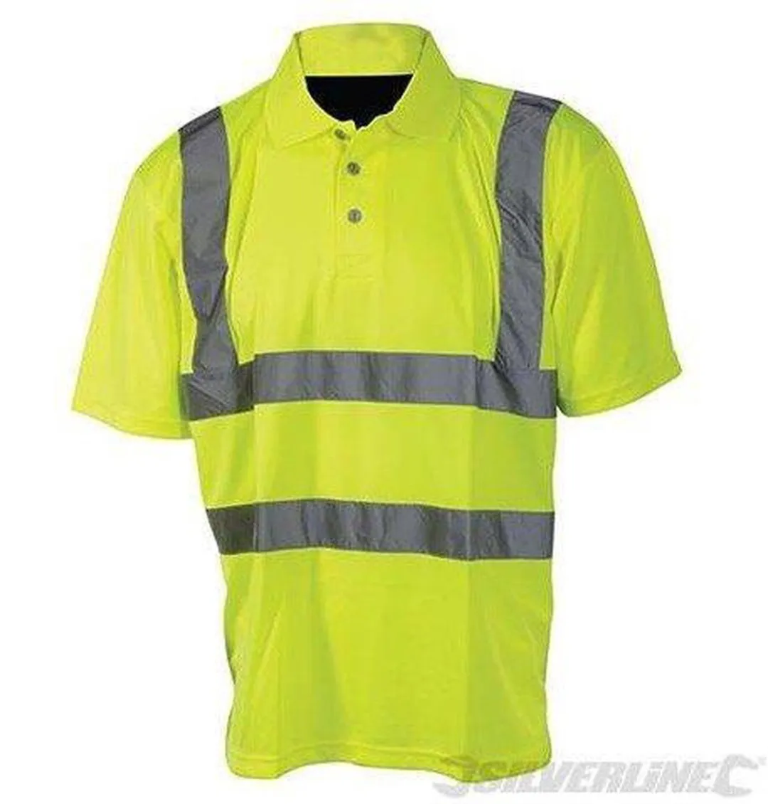 Silverline Reflecterende Polo Klasse 2 Geel/Zilver - 92