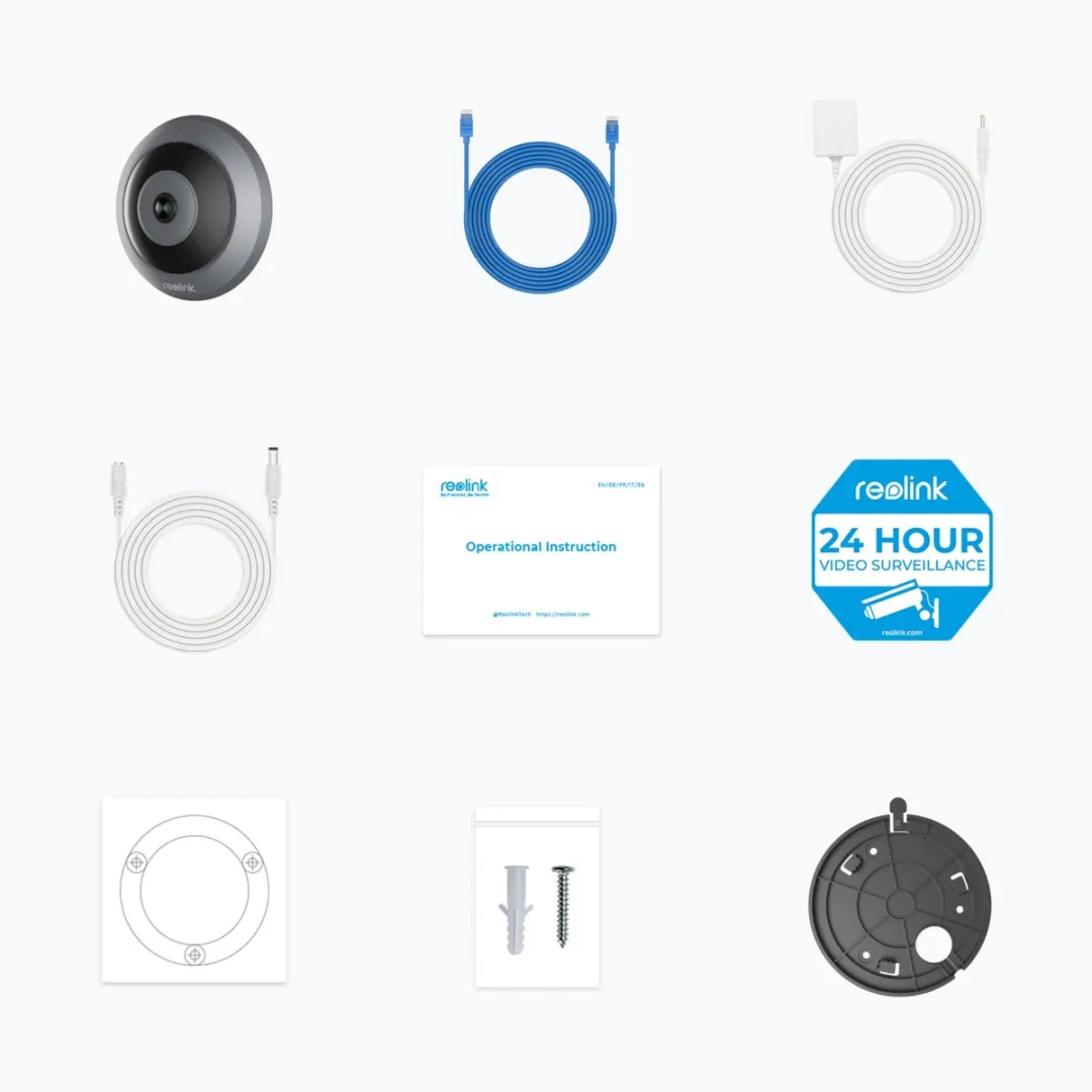 Reolink Fisheye W520 IP-Camera 6MP - 360° Panoramisch - Zwart/Grijs