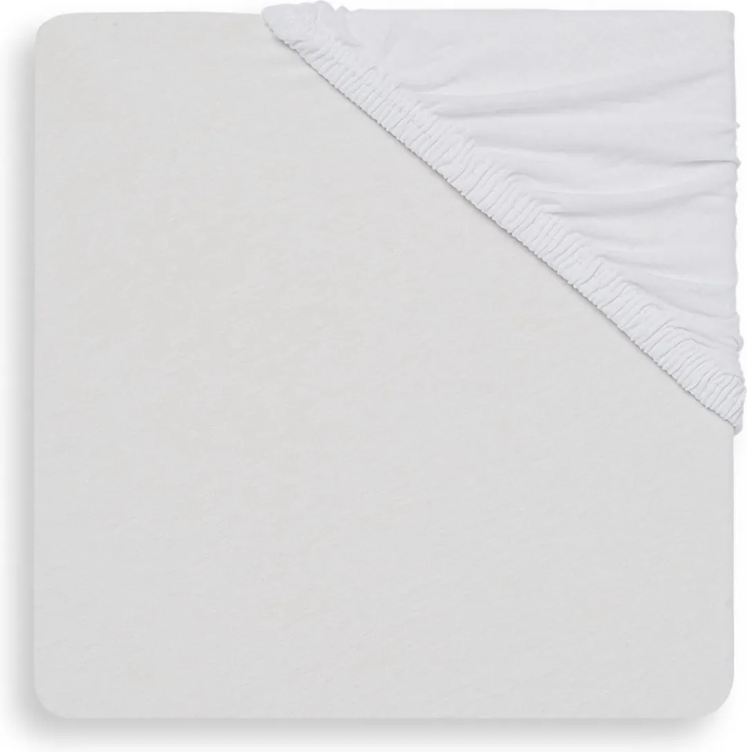 Jollein Baby Hoeslaken Ledikant Jersey 60x120cm - Wit