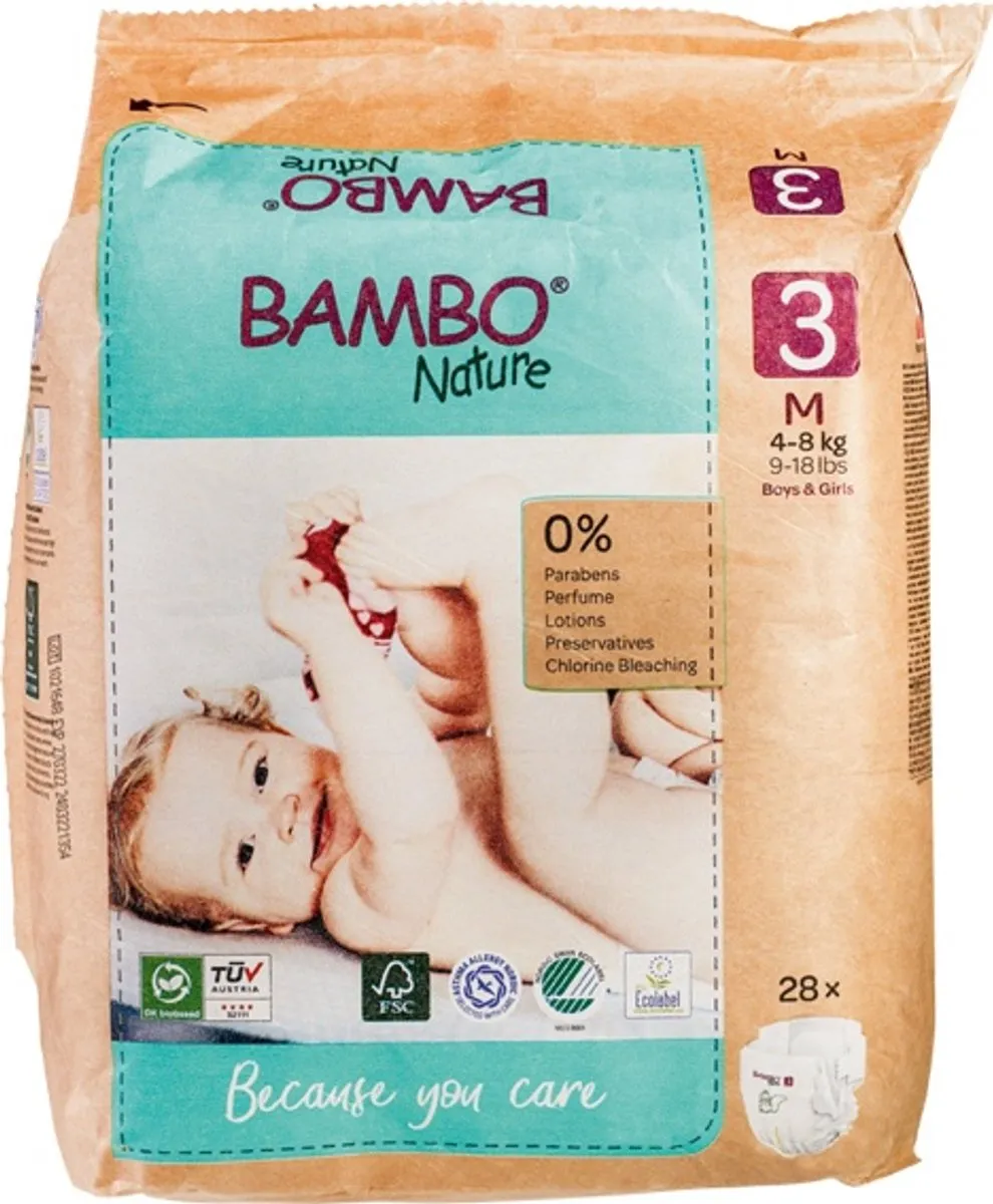 BAMBO Nature Luiers Maat 3 28 Stuks