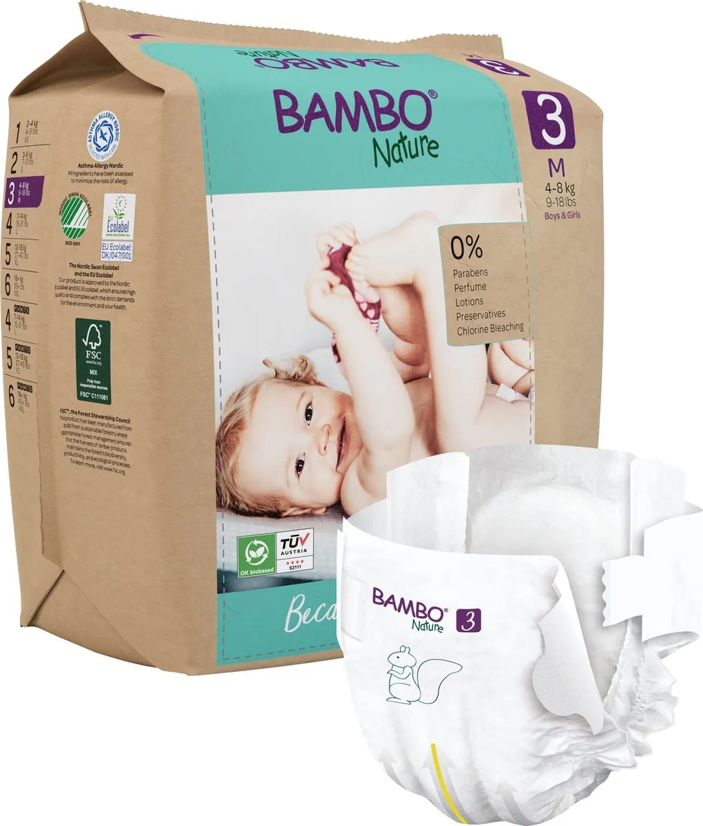 BAMBO Nature Luiers Maat 3 28 Stuks