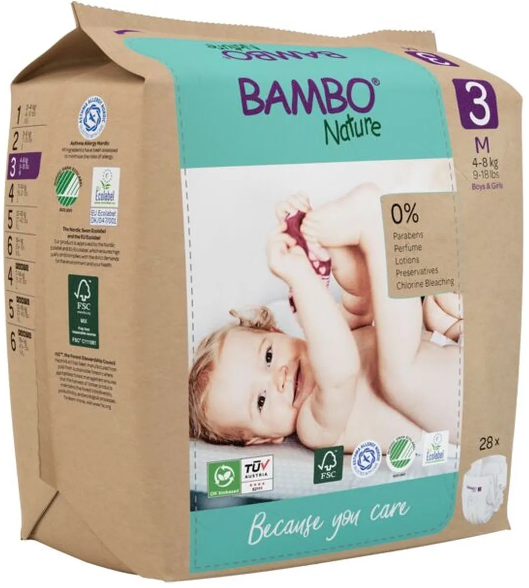 BAMBO Nature Luiers Maat 3 28 Stuks