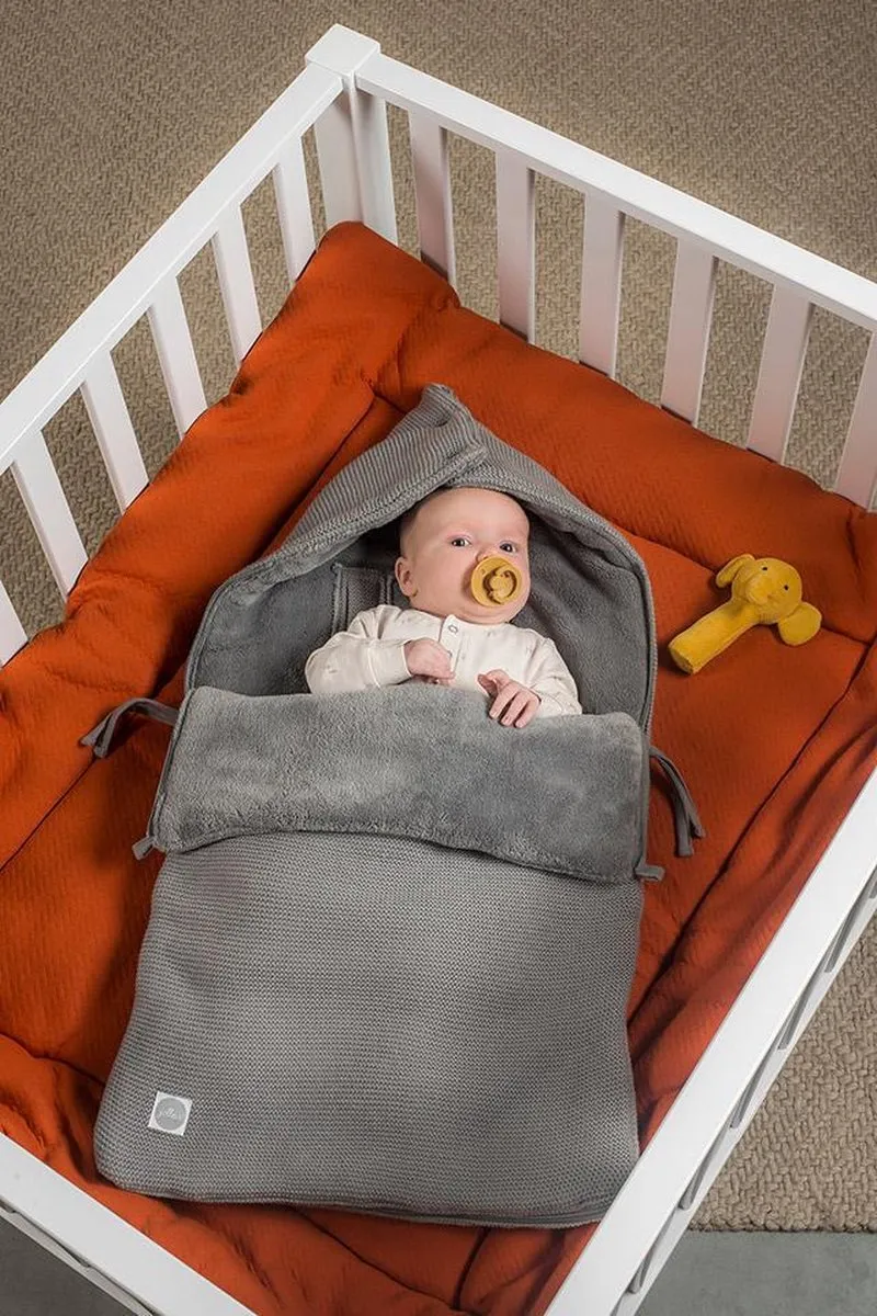 Jollein Voetenzak Autostoel Kinderwagen Stone Grey - 42x82cm