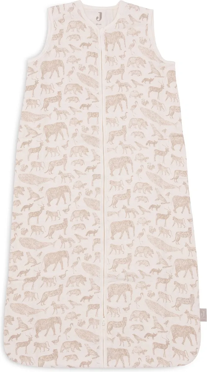 Jollein Baby Hydrofiel Slaapzak 70cm Animals - Nougat