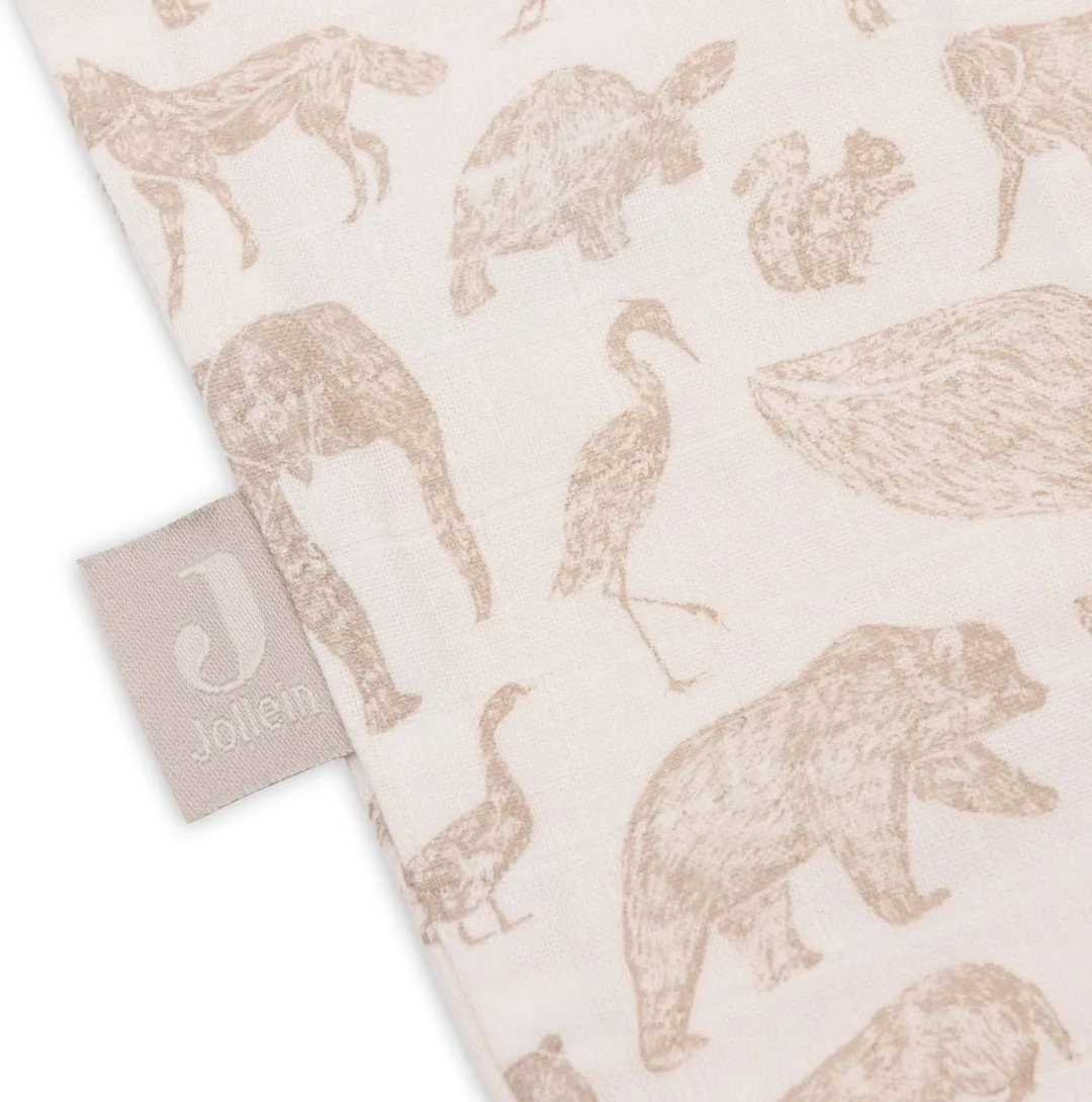 Jollein Baby Hydrofiel Slaapzak 70cm Animals - Nougat