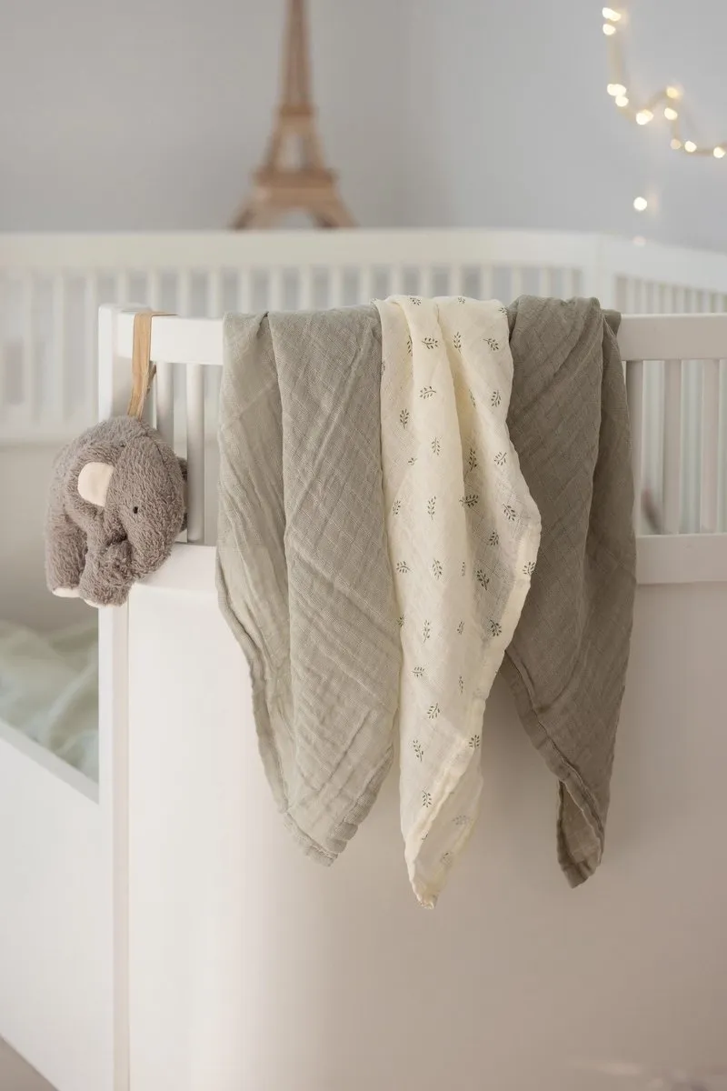 Sebra Hydrofiele Doeken 3 Stuks - Cream Stripe Beige