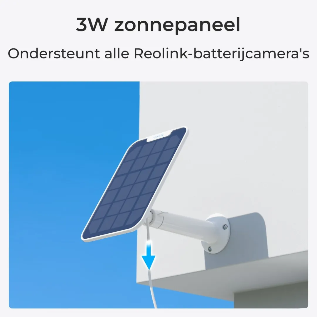 Reolink Argus Eco 5MP Buitencamera - Wit - Zonnepaneel