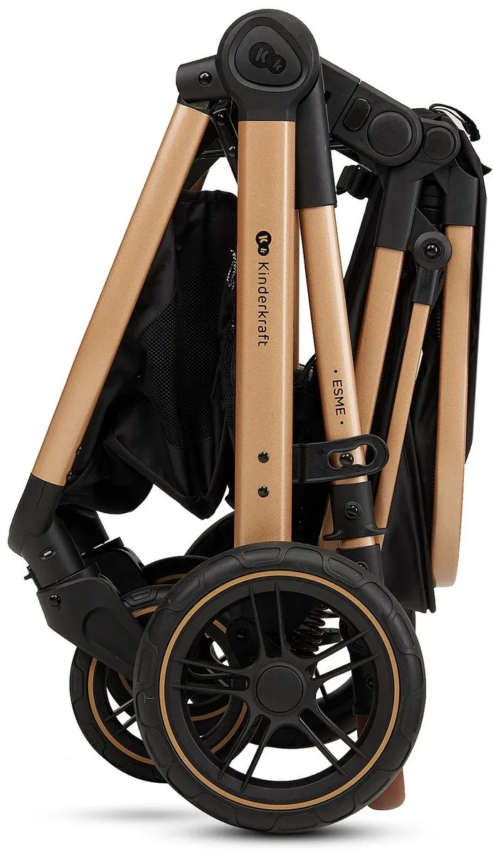 KinderKraft ESME 2-in-1 Kinderwagen - Combi Wieg & Wandelwagen - Zwart