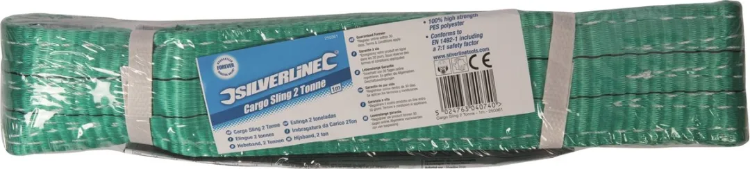 Silverline Hijsband 2 Ton - 1m - Groen