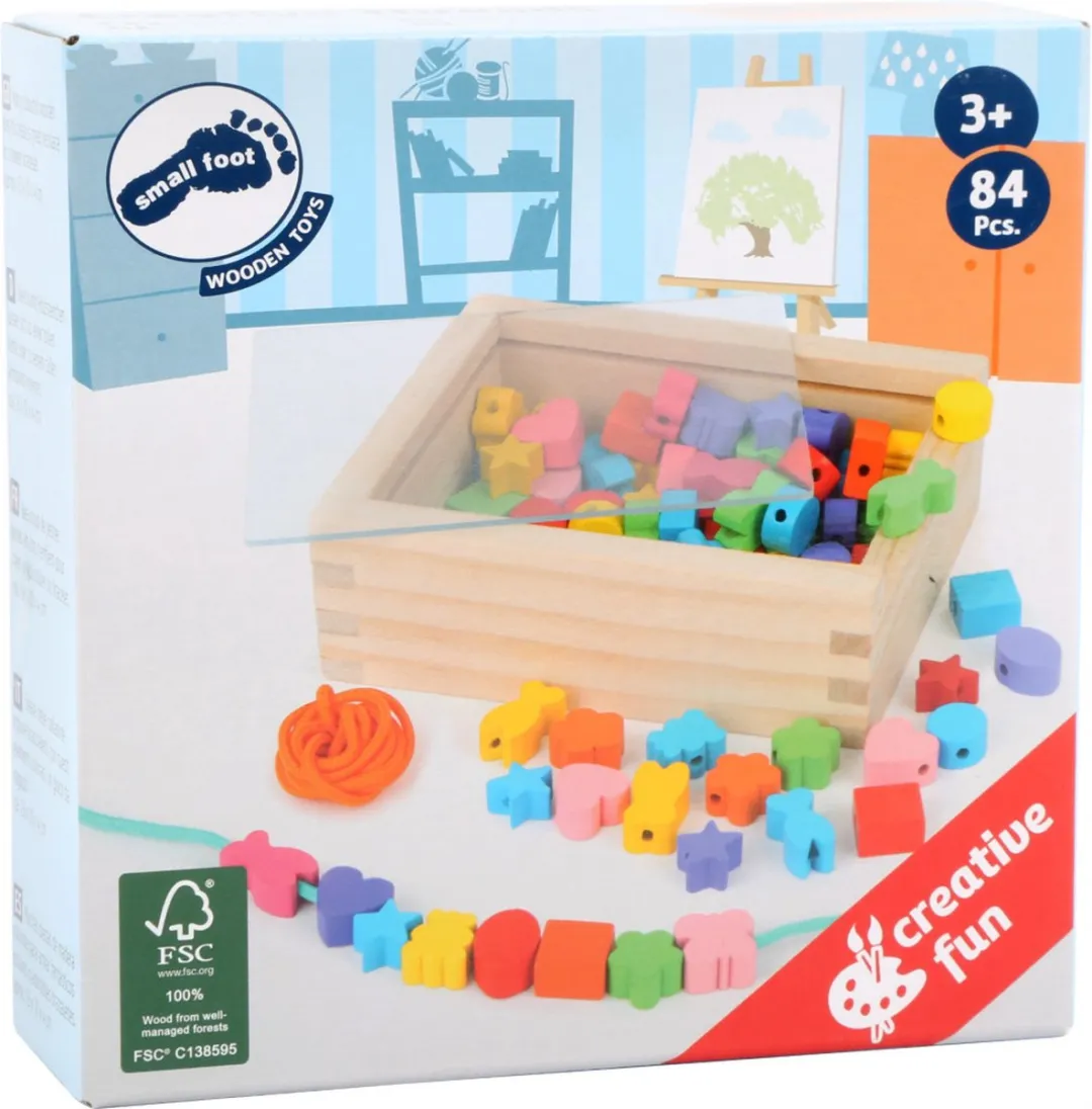 Small Foot Houten Rijgkralen 84 Stuks - Multicolor
