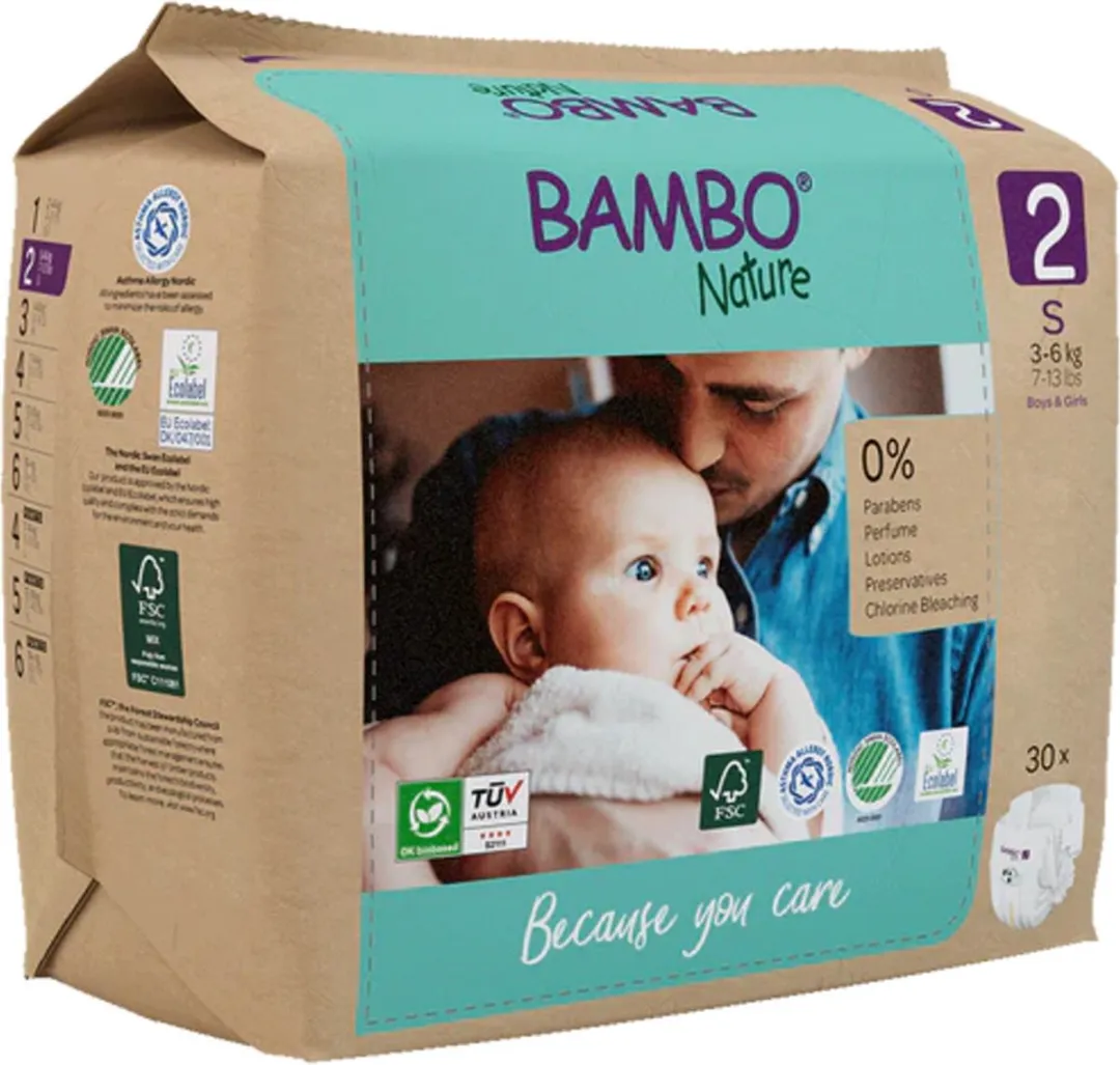 BAMBO Nature Luiers Maat 2 3-6kg - 60 Stuks