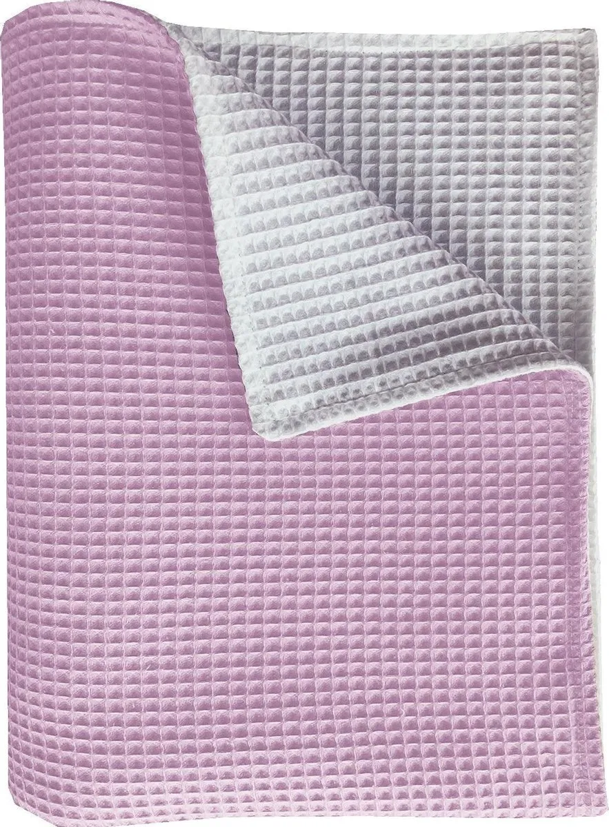 BINK Bedding Wiegdeken Pique Roze/Wit 75x100cm