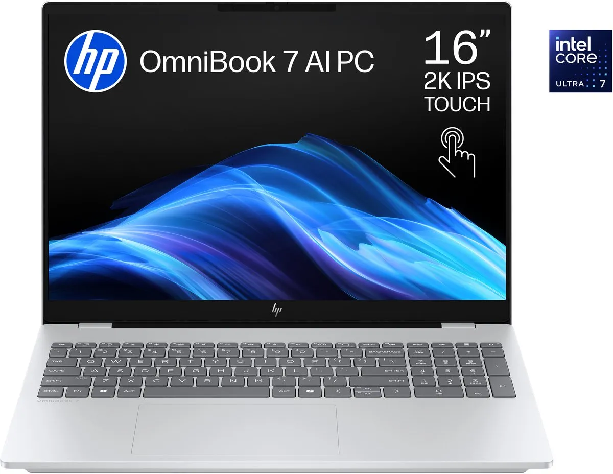 HP OmniBook 7 AI 16-ay0772nd - Creator Laptop - 2K OLED - Intel® Core™ Ultra 7 Processor 255H - 16 inch - 1,91 kg - 120 Hz
