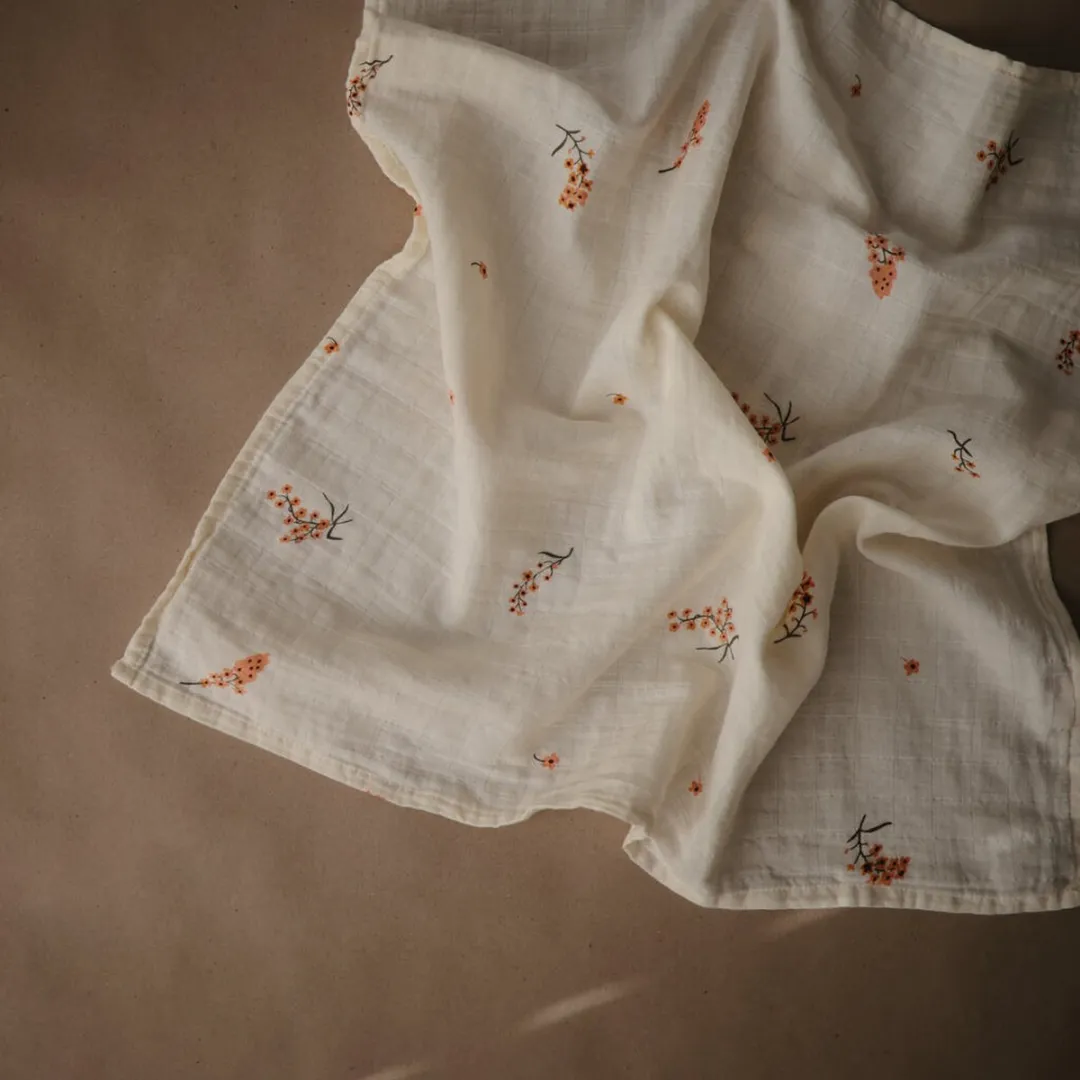 Mushie Multidoek Muslin Flowers 3 Stuks