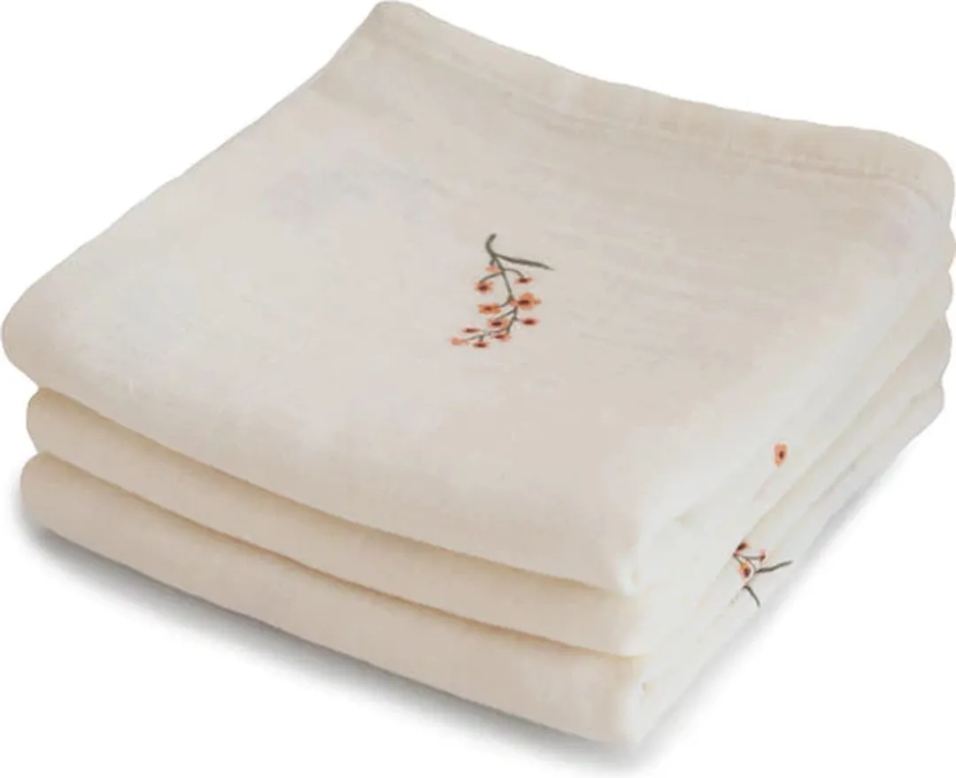Mushie Multidoek Muslin Flowers 3 Stuks