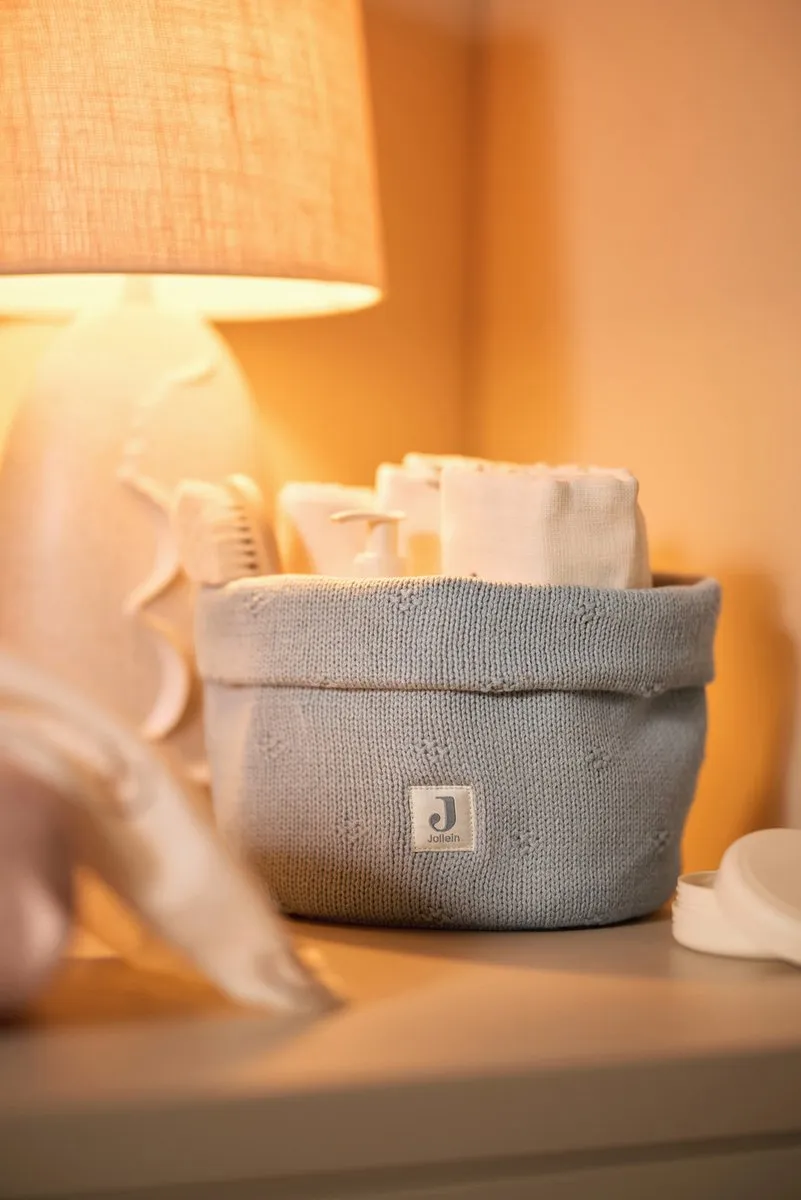 Jollein Commode Mandje Cosy Knit Sea Green - 14x18cm