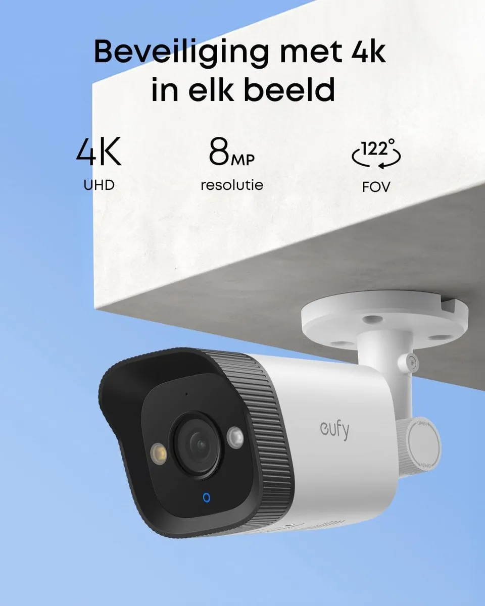Eufy S4 & E40 NVR 4K PoE Camera Systeem - 4 Camera's - E8E00323