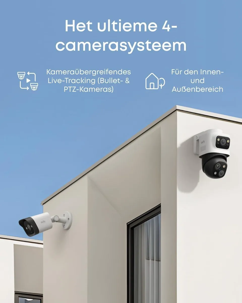 Eufy S4 & E40 NVR 4K PoE Camera Systeem - 4 Camera's - E8E00323