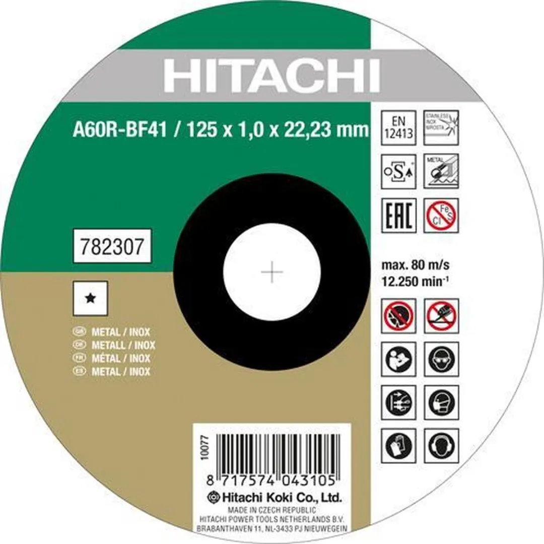 Hitachi HiKOKI 782306 Doorslijpschijf RVS/metaal 115x1mm
