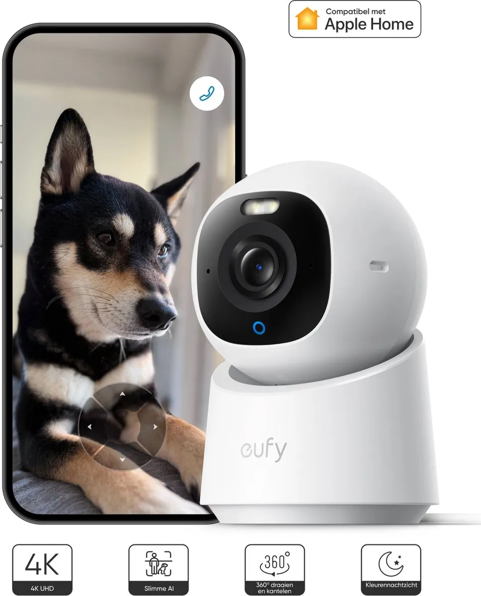 Eufy Security Indoor Cam E30 T8417321 - 4K IP-camera - Wit
