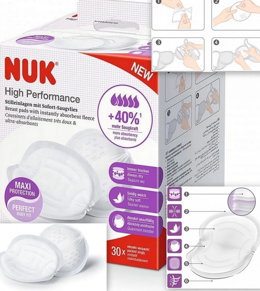 NUK High Performance Borstcompressen 30 Stuks