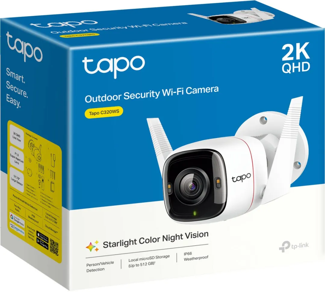 TP-Link Tapo C320WS Beveiligingscamera - 2K QHD - IP66 - Wit