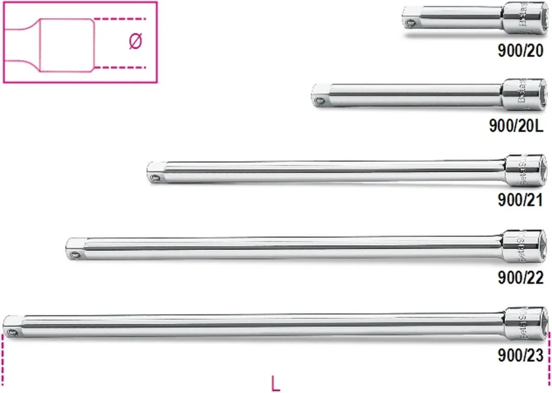 Beta 1/4" Verlengstuk 900/20