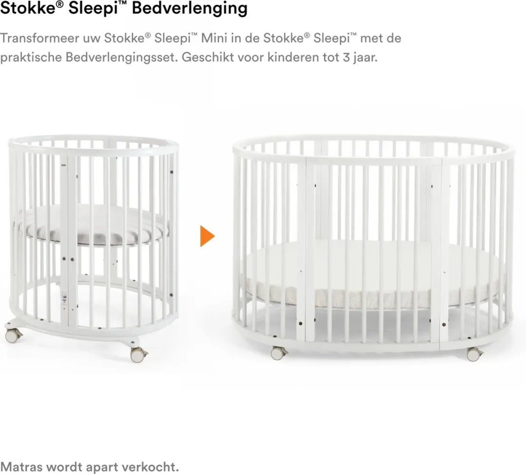 Stokke Sleepi Bedverlenging Wit - 127 cm
