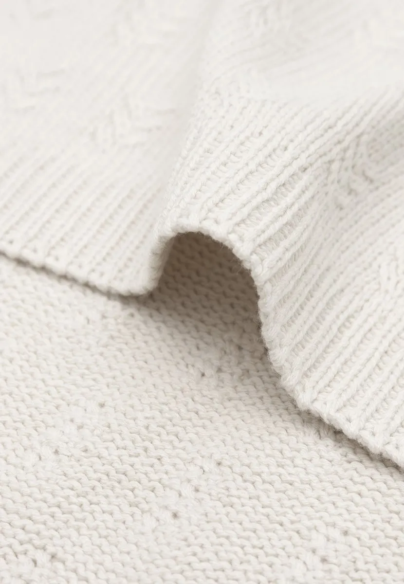 Jollein Deken Ledikant 100x150cm Grain Knit Oatmeal