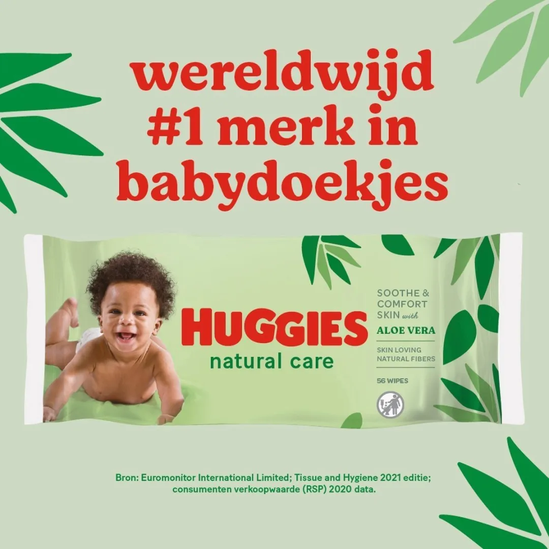 Huggies Billendoekjes Aloë Vera - 56 Stuks (12x)