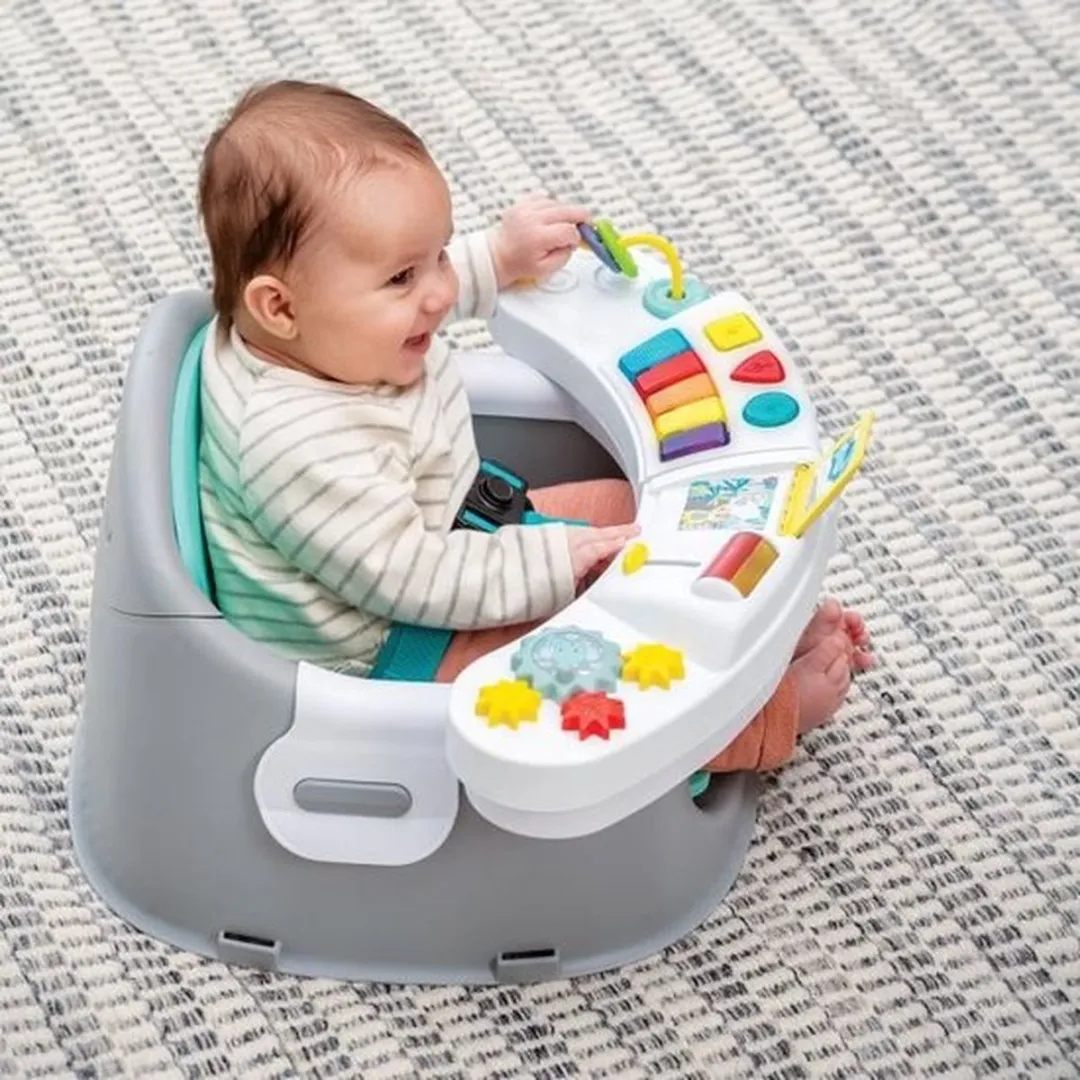Infantino Music & Lights Stoelverhoger - Grijs/Lichtblauw/Wit