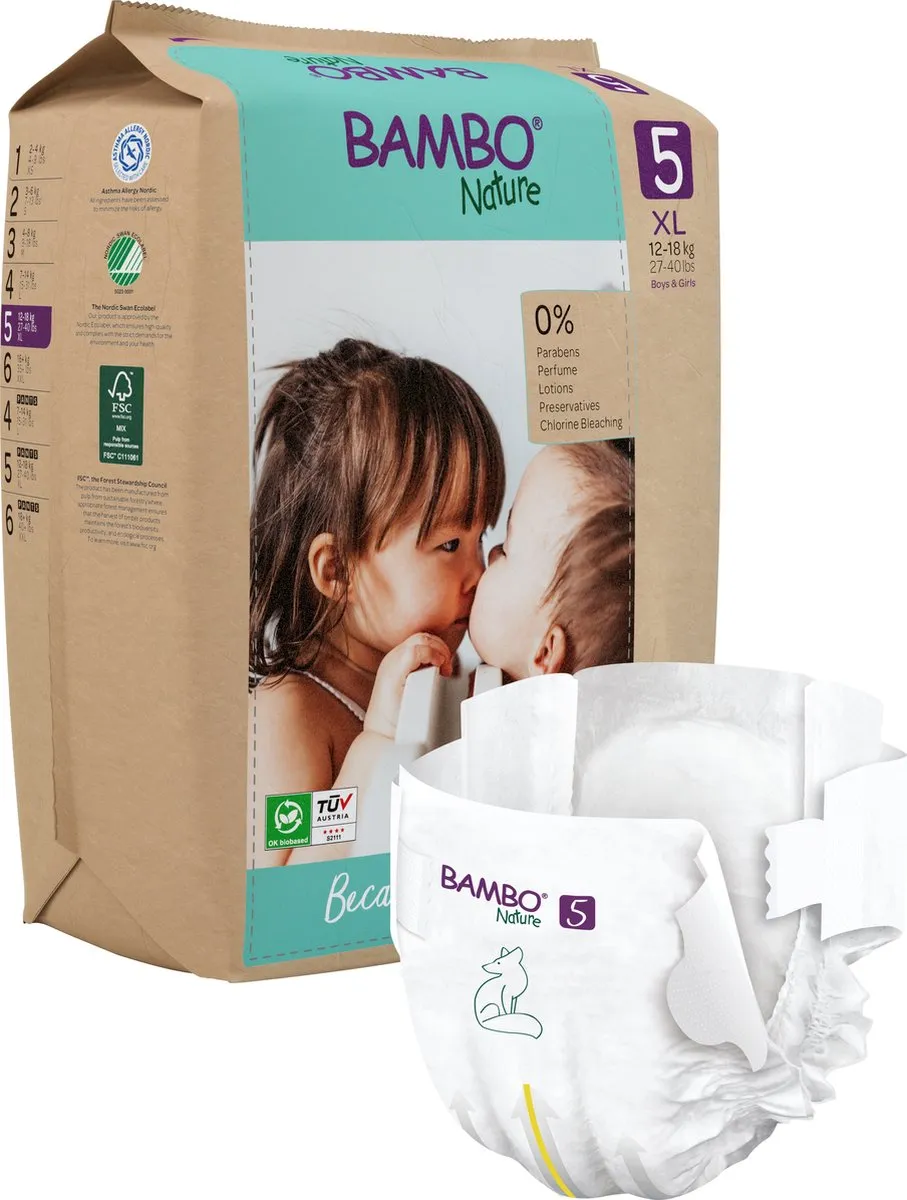 BAMBO Nature Luiers Maat 5 12-18kg