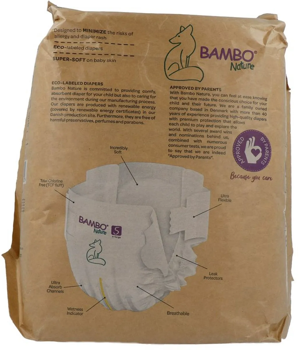 BAMBO Nature Luiers Maat 5 12-18kg - 22 Stuks