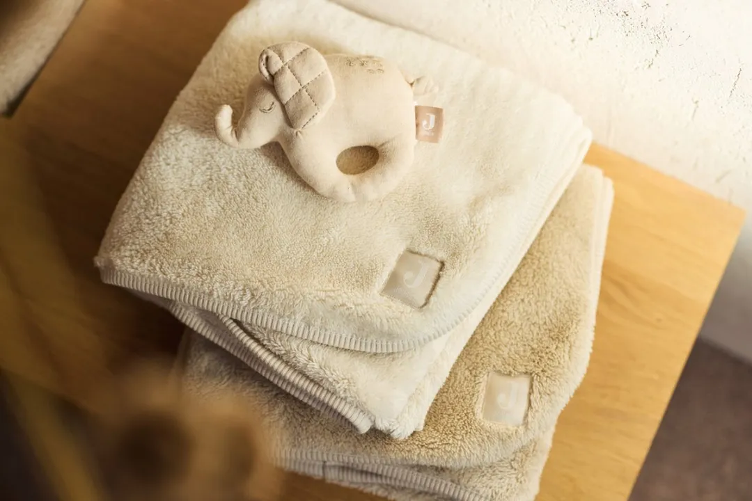 Jollein Baby Deken Wieg 75x100cm Basic Jersey/Sherpa - Warm Sand