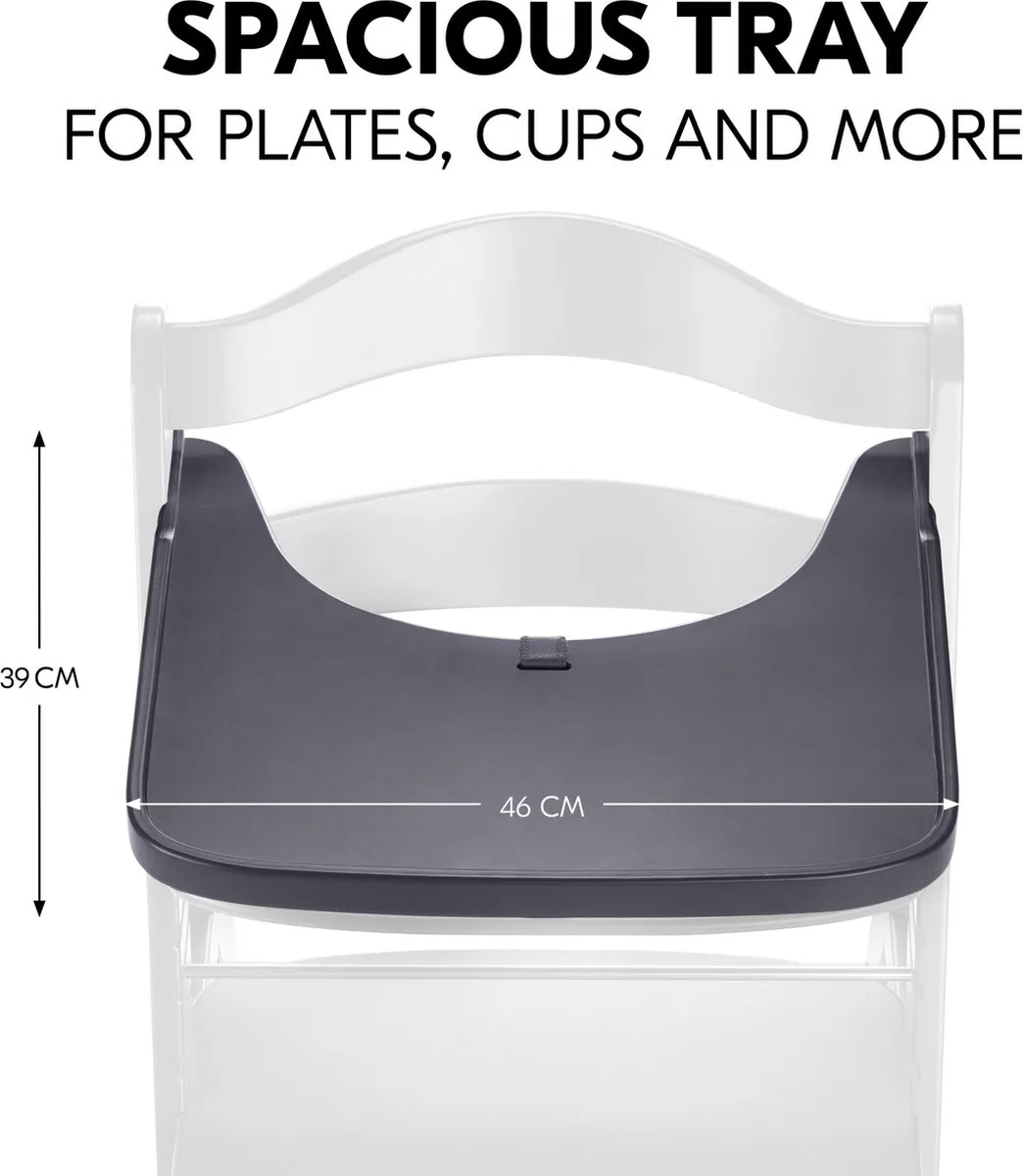 Hauck Alpha Wooden Tray Dark Grey