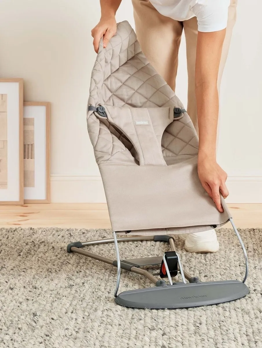 BabyBjörn Stoffen Zittingen Wipstoel - Geweven Klassieke Quilt Zandgrijs - 2 Stuks