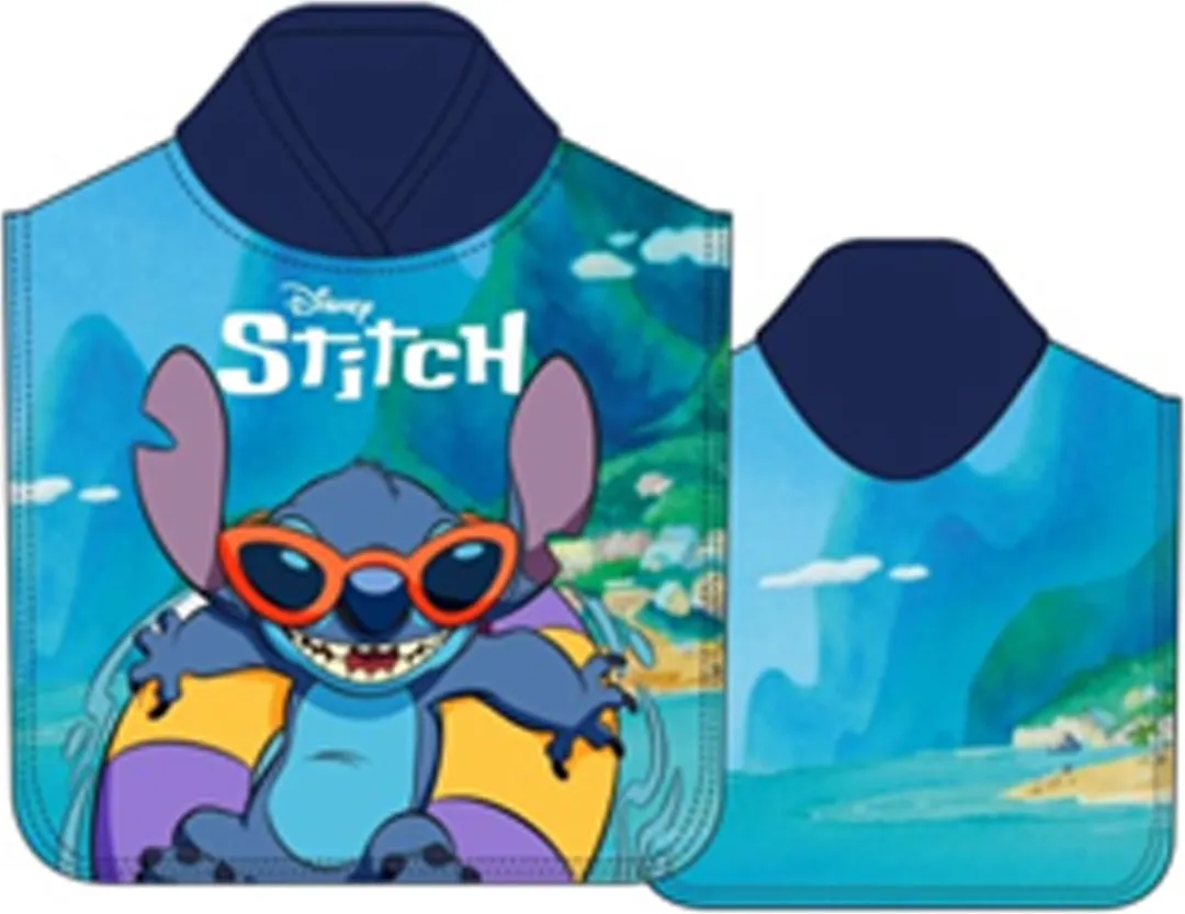 Disney Lilo & Stitch Poncho - Blauw - 50x100cm