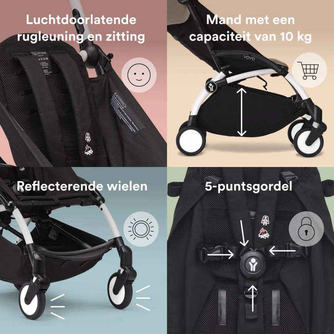 Stokke YOYO3-frame White - 5-puntsgordel