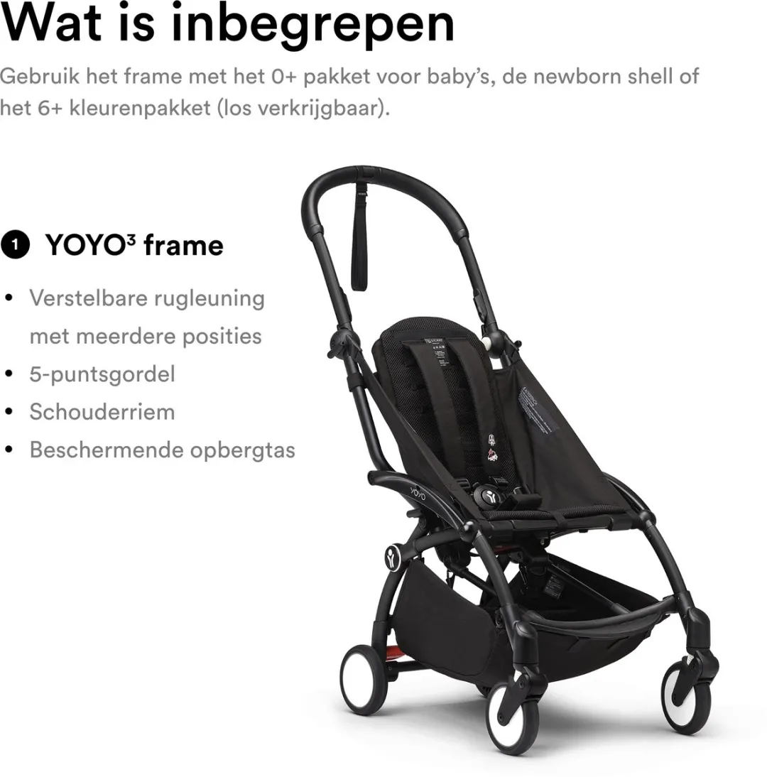 Stokke YOYO3-frame White - 5-puntsgordel