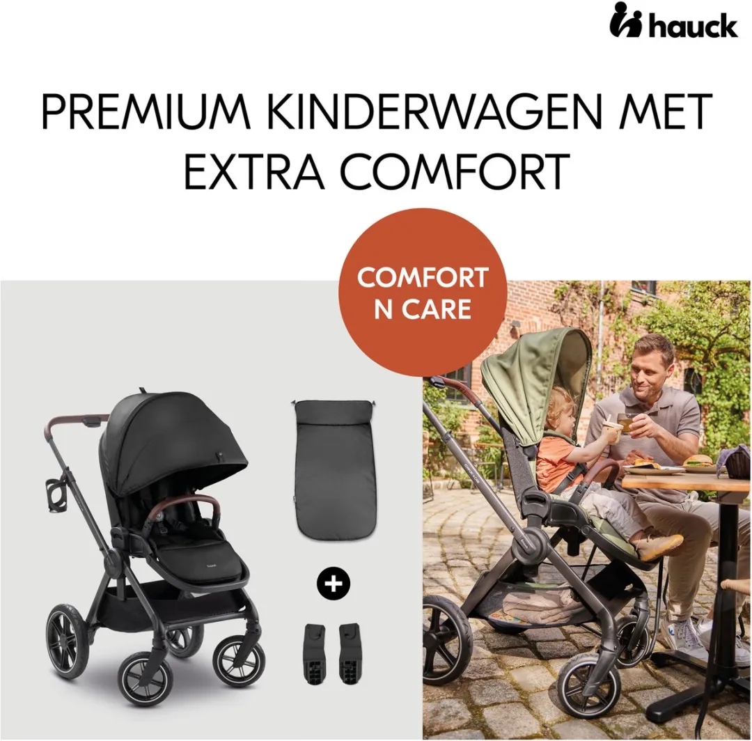Hauck Comfort N Care Kinderwagen - All-Terrain - Olive - afbeelding 6 van 6