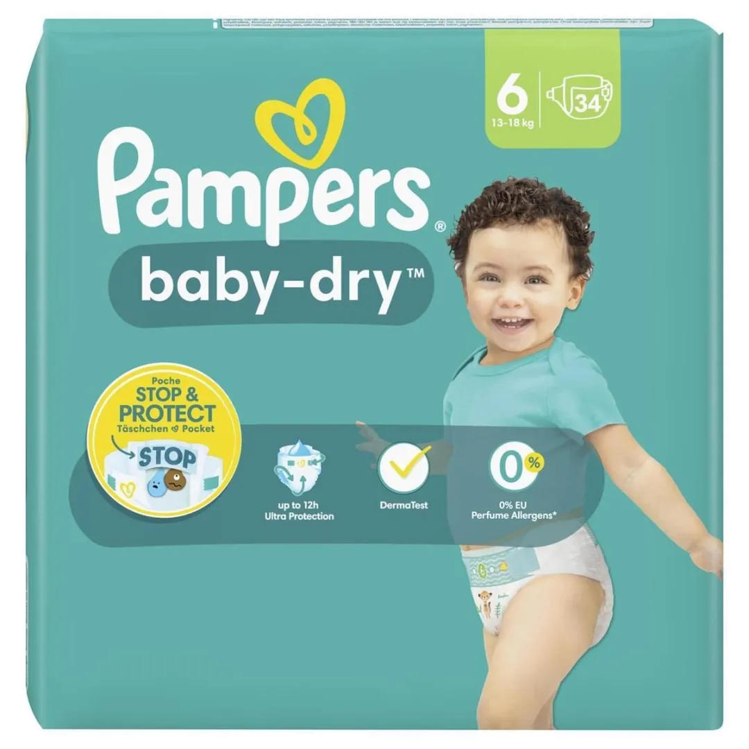Pampers Baby-Dry Luiers Maat 6 - 34 Stuks