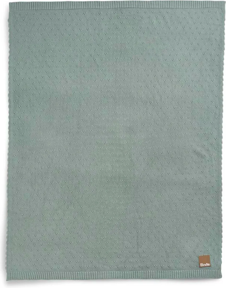 Elodie Pointelle Dekentje 75x100cm - Pebble Green