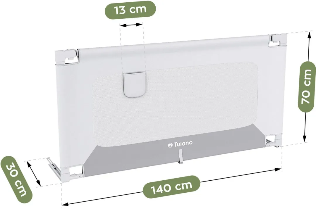 Tulano Cover 44 - Veilig Baby Bedhekje 140cm - Wit/Grijs