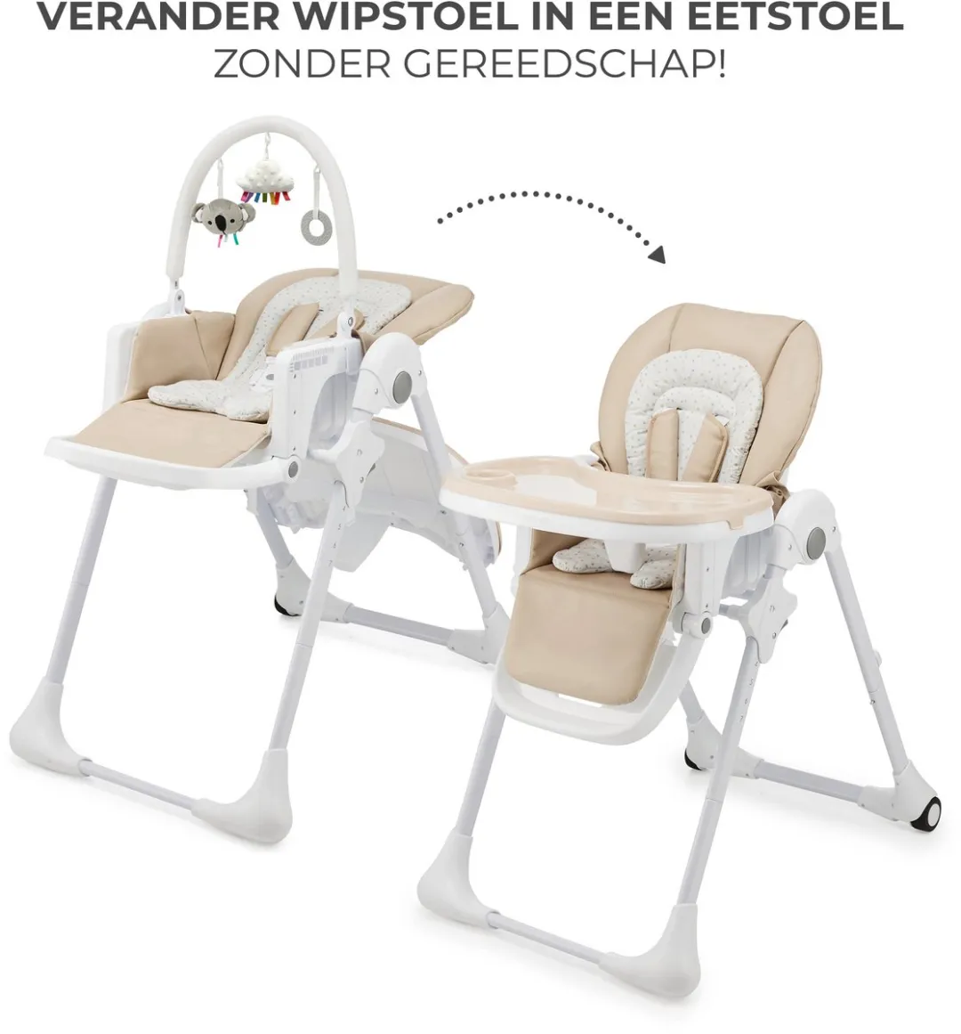 KinderKraft TUMMIE 2-in-1 Kinderstoel Beige