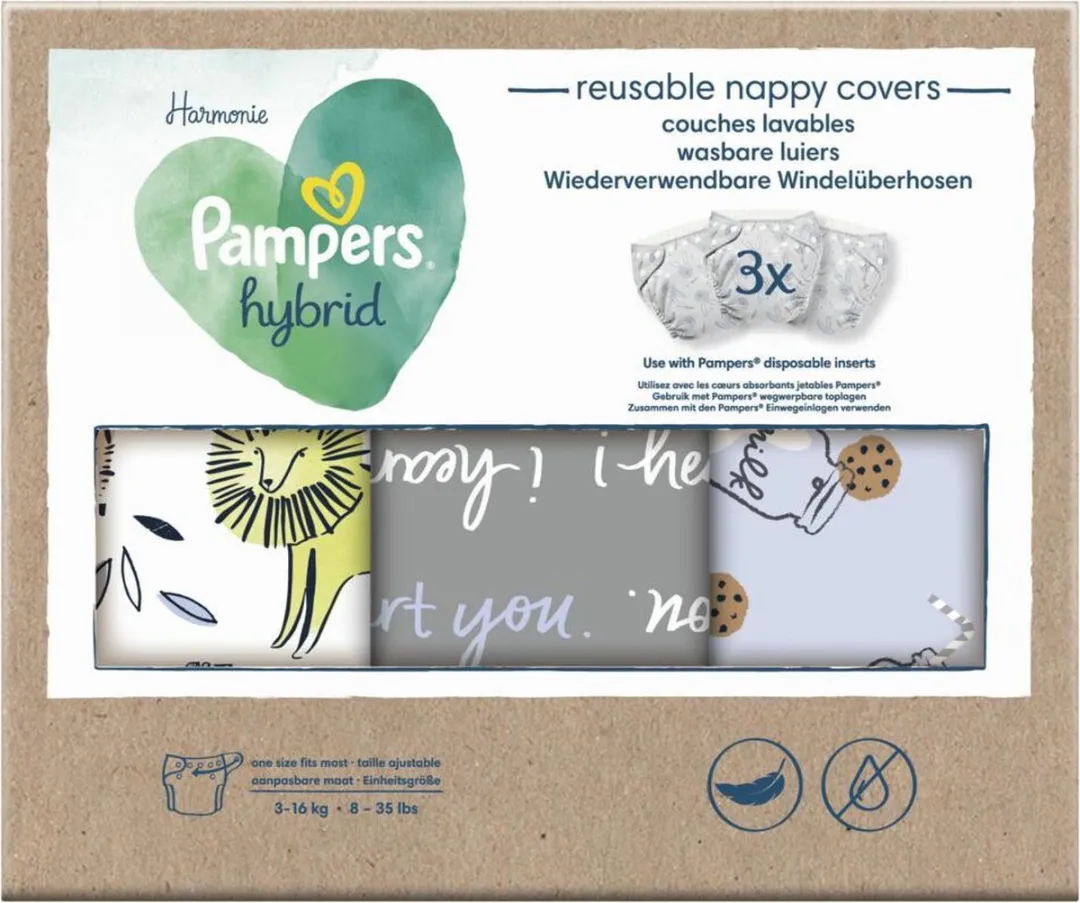 Pampers Harmonie Hybrid Wasbare Luiers - 8 x 3 stuks - Voordeelverpakking