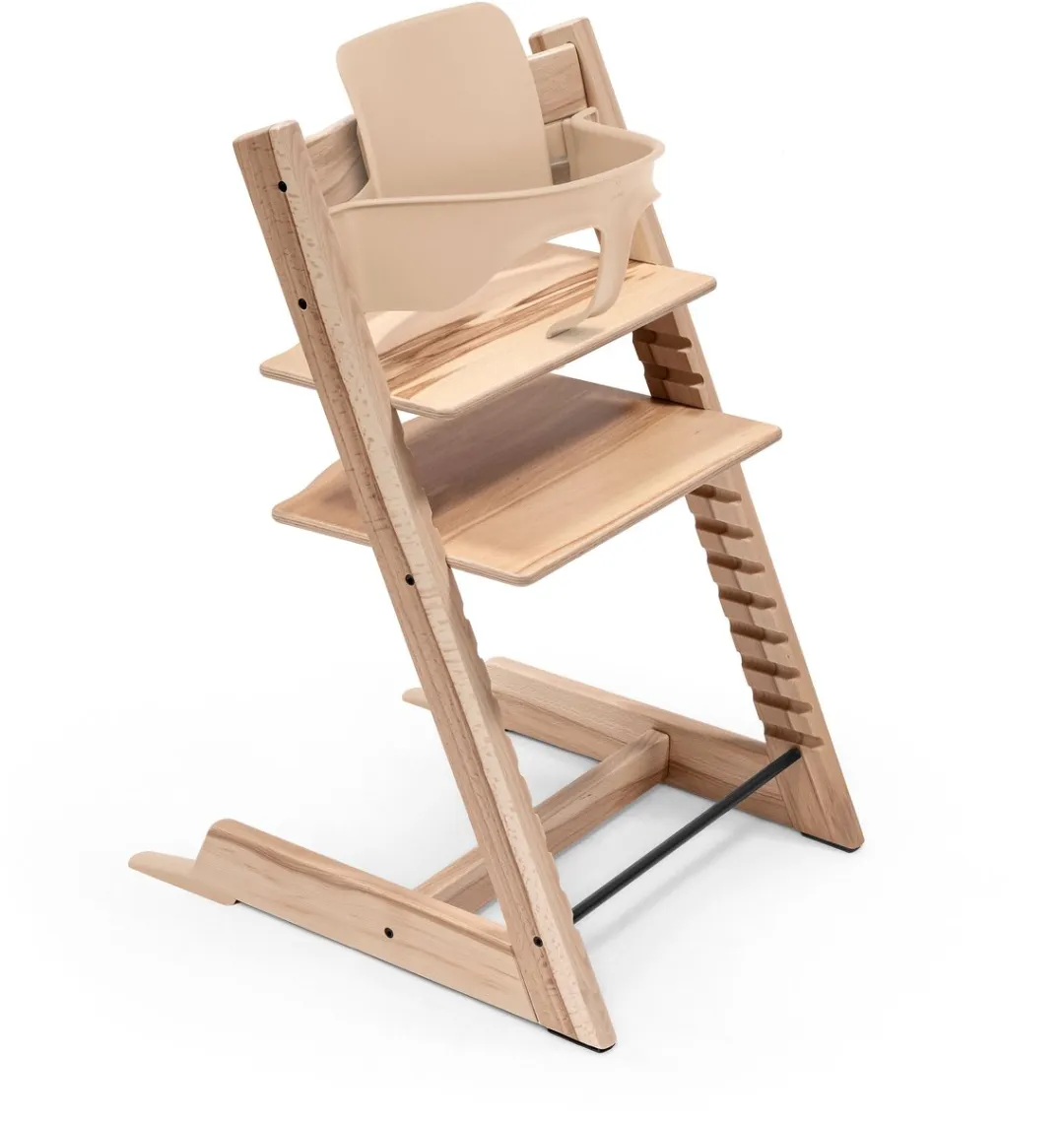 Stokke Tripp Trapp Kinderstoel Wild Wood + Babyset Heather Mauve